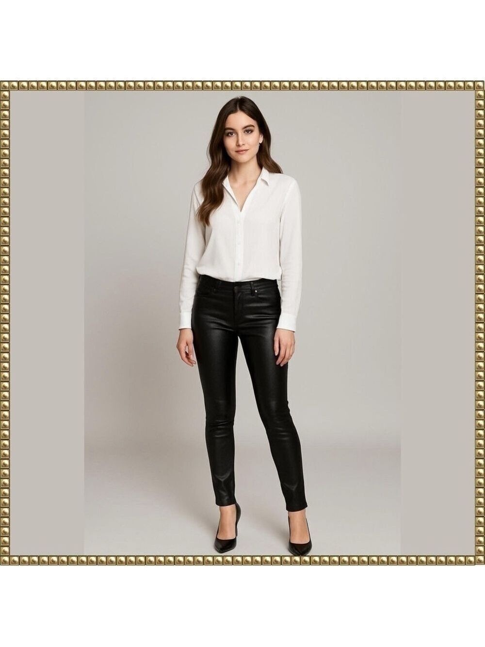 Eileen Fisher Black Organic Cotton Skinny Pants Size 4